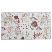 Modern Burgundy Wildflowers | Elegant Boho Floral  枕カバー (正面右)