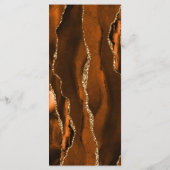 Modern Burnt Orange Gold Agate Ivory Wedding メニュー (裏面)