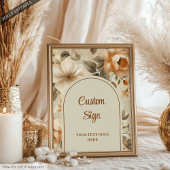 Modern Burnt Orange Sage Floral Custom Wedding ポスター
