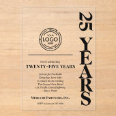 Modern Business 25th Anniversary Logo アクリル招待状 (正面)