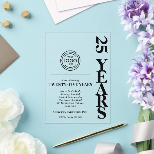 Modern Business 25th Anniversary Logo アクリル招待状 (インサイチュ (ウェディング))