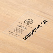 Modern Business 5 Year Anniversary Logo アクリル招待状 (レイダウン)