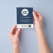 Modern Business Blue Custom Logo QR Code Business チラシ (手)