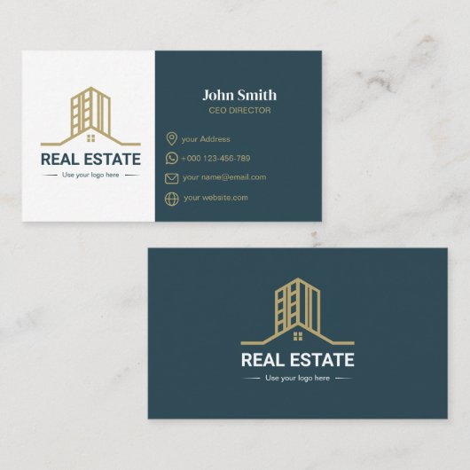 Modern Business Card for REAL ESTATE 名刺 (正面/裏面)