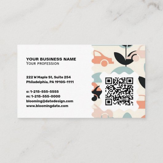 Modern Business Card – Qr code & logo 名刺 (裏面)