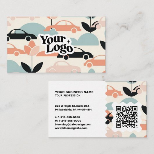 Modern Business Card – Qr code & logo 名刺 (正面/裏面)