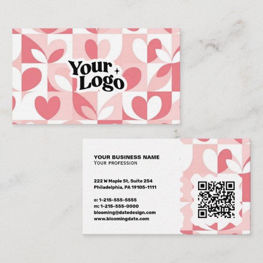 Modern Business Card – Qr code & logo 名刺 (正面/裏面)