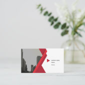 Modern Business Card Red Grey 名刺 (スタンド正面)