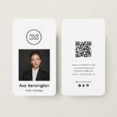Modern Business Card with Photo & Logo Custom 名刺