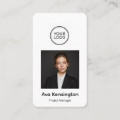 Modern Business Card with Photo & Logo Custom 名刺 (正面)