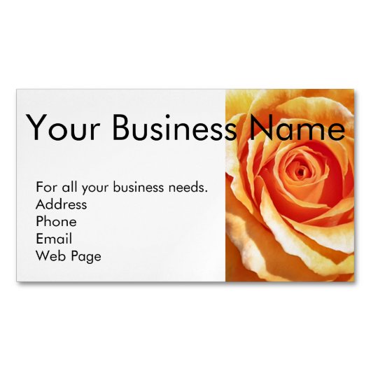 Modern Business Cards Floral Printable マグネット名刺 (正面)