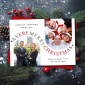 Modern Business Christmas Holiday Card Red シーズンカード