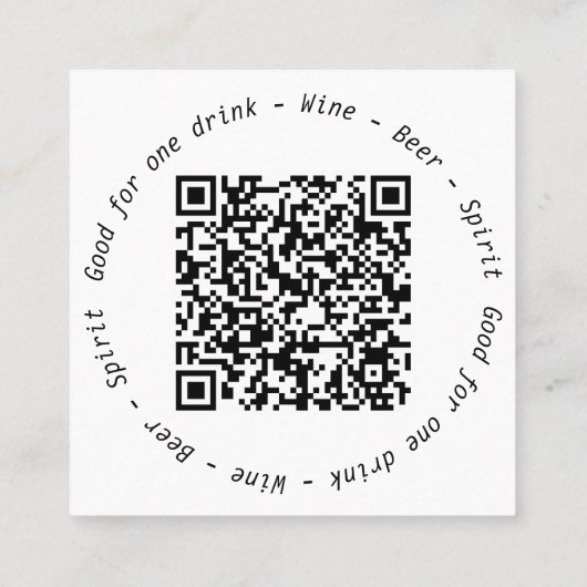 Modern Business Event QR Daiquiri Drink Voucher スクエア名刺 (裏面)