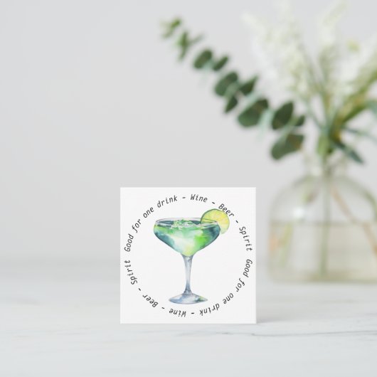 Modern Business Event QR Daiquiri Drink Voucher スクエア名刺 (スタンド正面)
