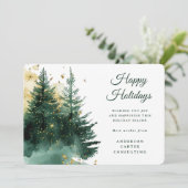 Modern Business Gold Green Christmas Holiday Card シーズンカード (スタンド正面)