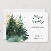 Modern Business Gold Green Christmas Holiday Card シーズンカード (正面)