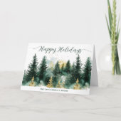 Modern Business Green Gold Christmas シーズンカード (正面)