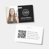 Modern Business ID Card, Employee QR Badge バッジ (正面＆裏面)
