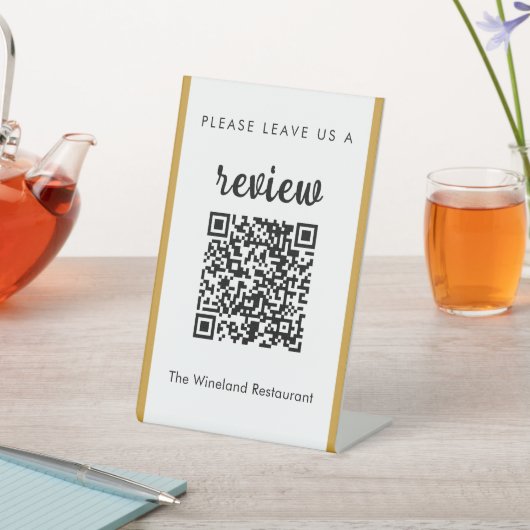 Modern Business Leave Review Custom QR Code 台座サイン (インサイチュ)