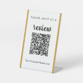 Modern Business Leave Review Custom QR Code 台座サイン (正面)