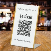 Modern Business Leave Review Custom QR Code 台座サイン