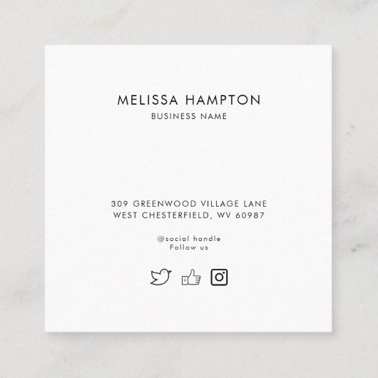 Modern Business Logo and Employees スクエア名刺 (裏面)