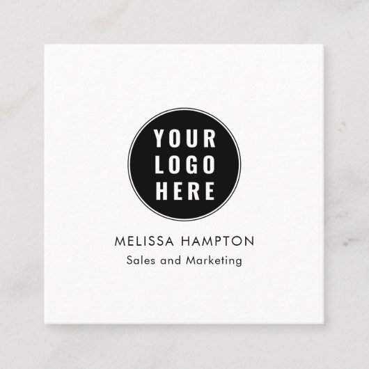 Modern Business Logo and Employees スクエア名刺 (正面)