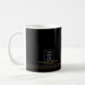 Modern Business Logo Black Gold Dots Branded コーヒーマグカップ (左)