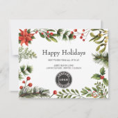 Modern Business Logo Christmas Greenery Holidays カード (正面)