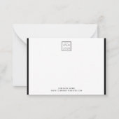 Modern Business Logo Company Name Black Border ノートカード (正面)