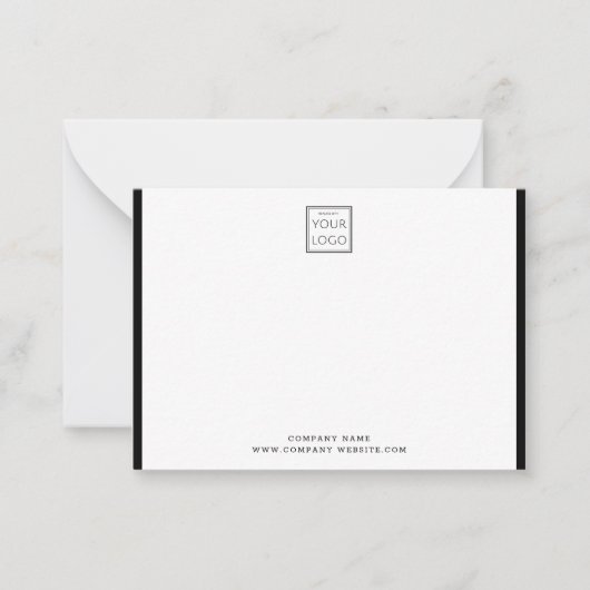 Modern Business Logo Company Name Black Border ノートカード (正面)