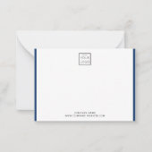 Modern Business Logo Company Name Blue Border ノートカード (正面)