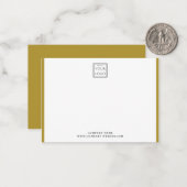Modern Business Logo Company Name Gold Border ノートカード (正面/裏面インサイチュ)
