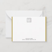 Modern Business Logo Company Name Gold Border ノートカード (正面)
