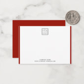 Modern Business Logo Company Name Red Border ノートカード (正面/裏面インサイチュ)