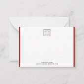Modern Business Logo Company Name Red Border ノートカード (正面)