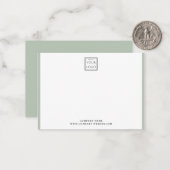 Modern Business Logo Company Name Sage Border ノートカード (正面/裏面インサイチュ)