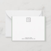 Modern Business Logo Company Name Sage Border ノートカード (正面)