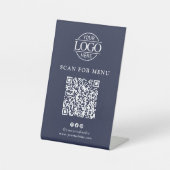 Modern Business Logo Contactles QR Code Menu 台座サイン (正面)