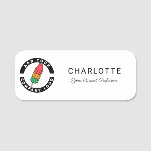 Modern Business Logo Corporate Employees Custom 名札 (正面)