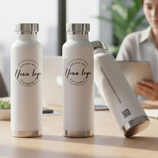 Modern Business logo Custom QR code website ウォーターボトル