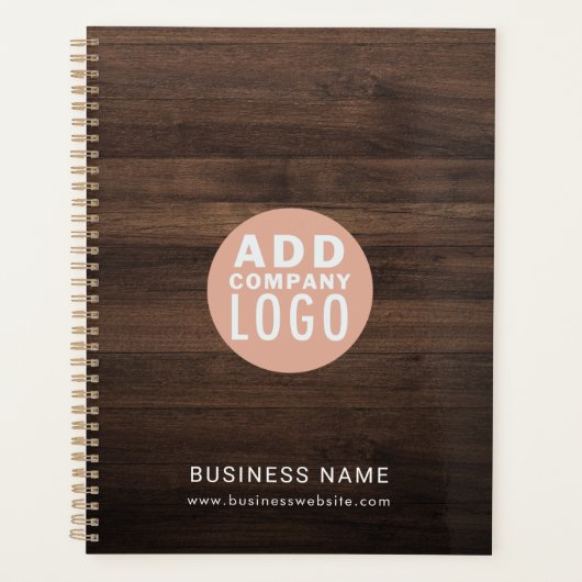 Modern Business Logo Elegant Wood Look 2026 プランナー手帳 (正面)