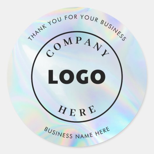 Modern Business Logo Holographic Custom ラウンドシール (正面)