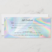 Modern Business Logo Holographic Gift Certificate (裏面)
