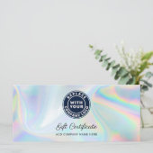 Modern Business Logo Holographic Gift Certificate (スタンド正面)