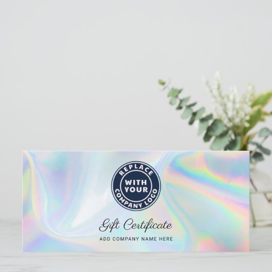 Modern Business Logo Holographic Gift Certificate (スタンド正面)