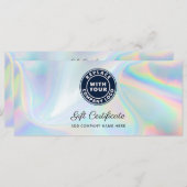 Modern Business Logo Holographic Gift Certificate (正面/裏面)