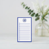 Modern Business Logo Navy Blue To Do List 名刺 (スタンド正面)