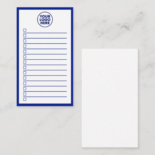 Modern Business Logo Navy Blue To Do List 名刺 (正面/裏面)