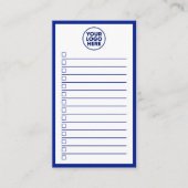 Modern Business Logo Navy Blue To Do List 名刺 (正面)